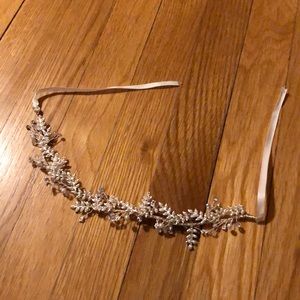 Silver wedding hair wrap